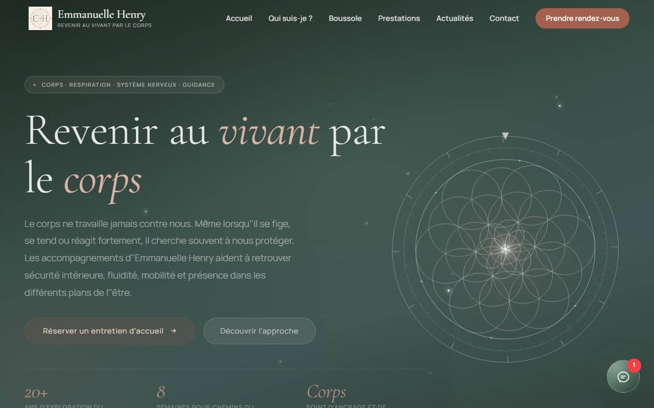 Aperçu du site internet de Emmanuelle Henry