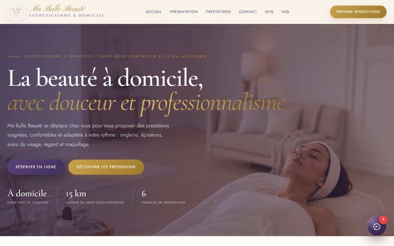 Aperçu du site internet de Ma Bulle Beauté
